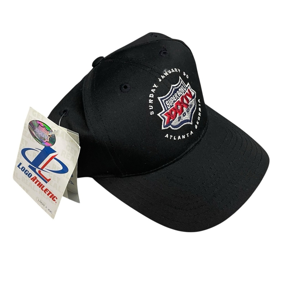 Super Bowl XXXIV NFL 2000 Vintage NEW Headstock Logo Athletic Black Snapback Hat